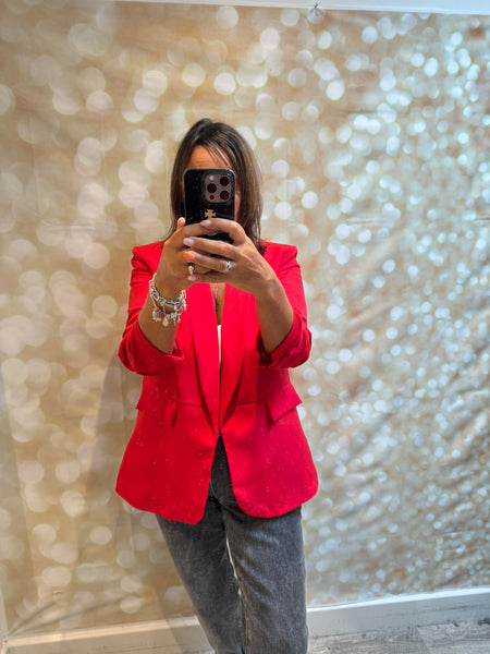 Rouched Sleeve Blazer