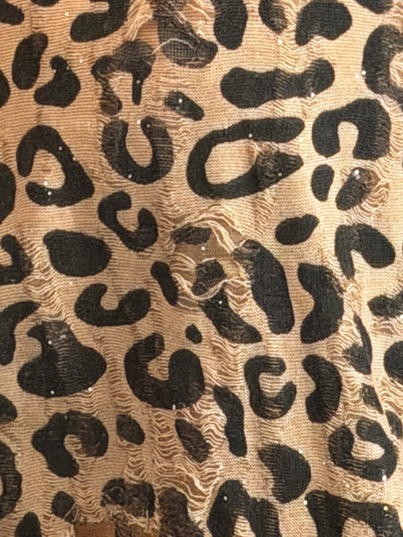 Leopard Laddered  Boxy Top