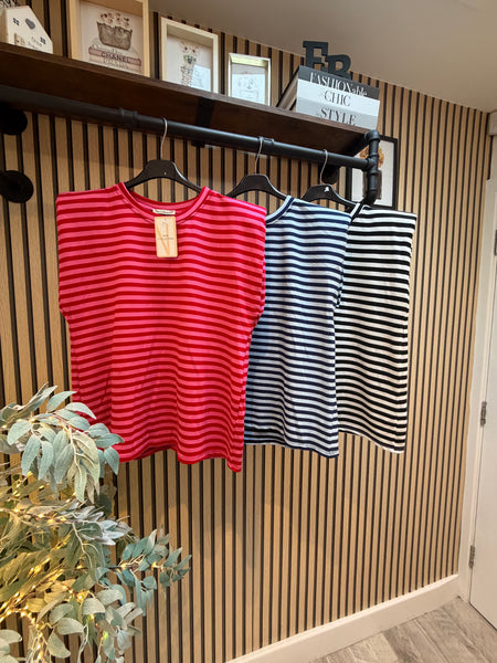 Striped Sleeveless T-shirt