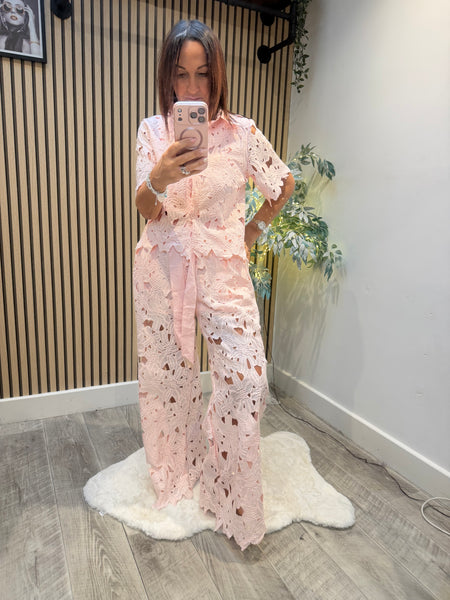 Lace 2 Piece Palazzo Trouser / Blouse  set