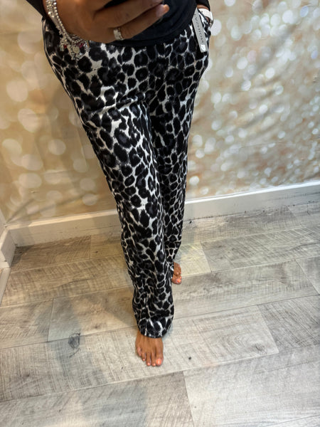 Leopard Soft Touch palazzo trousers