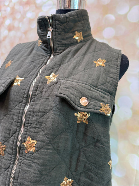Sequin Star  Quilted Gilet