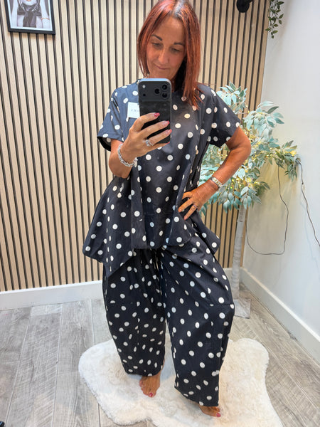 Polka Dot 2 Piece Trouser / Top set