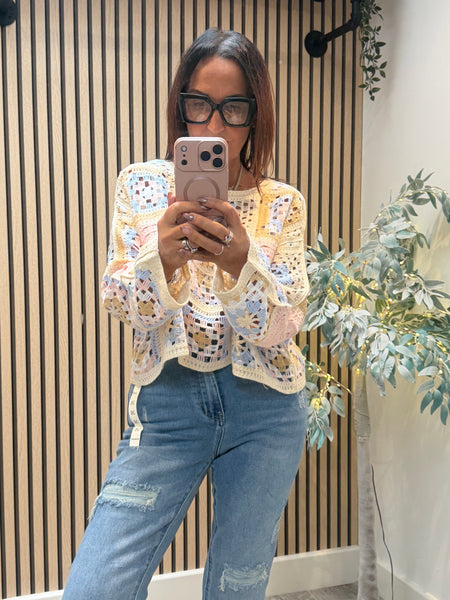 Cropped Boxy  crochet Top