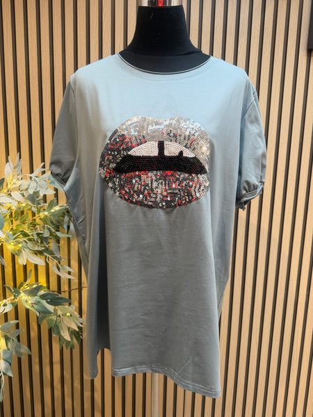 Sequin Lips  T shirt