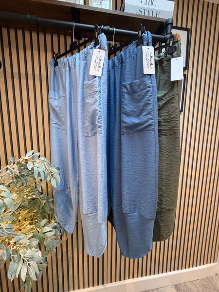 Basic Crinkle Tulip Hem Trousers
