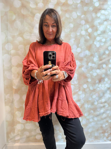 Studio Linen mix Smock Top