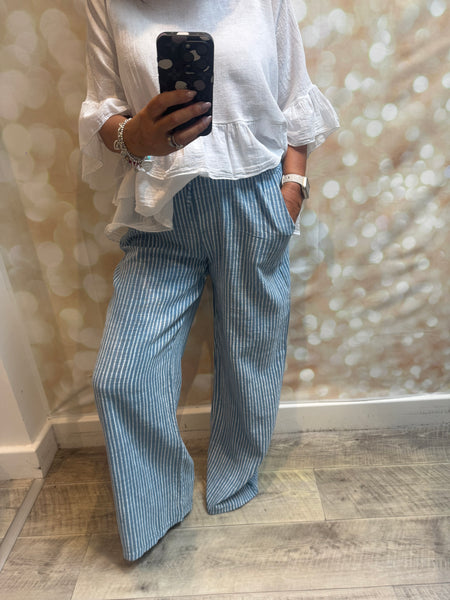 Linen mix Palazzo  trousers