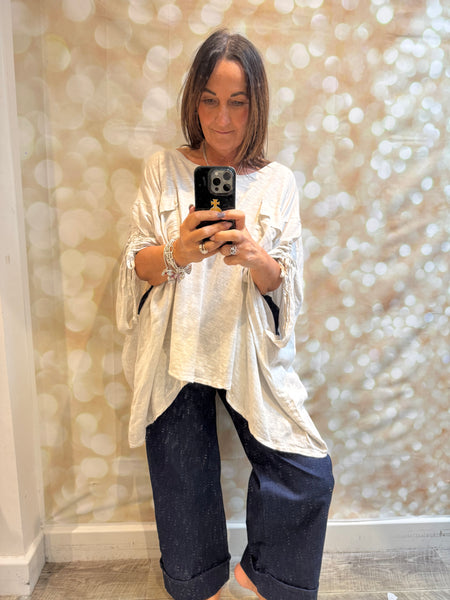 Cold wash Linen / Jersey Oversized Top