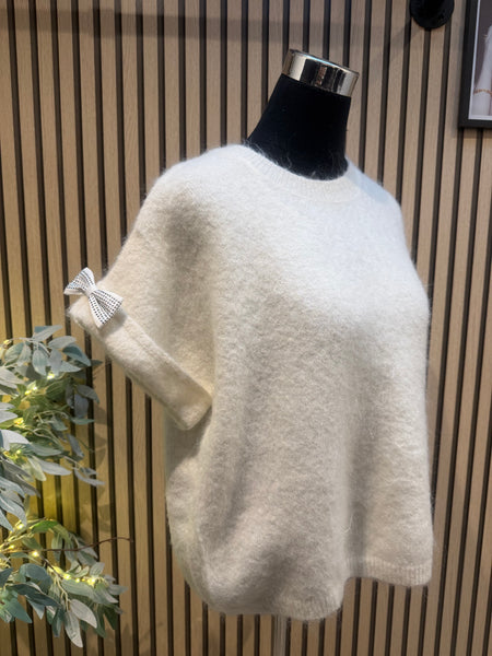 Soft Knit Boxy Jumper with Bow Sleeve