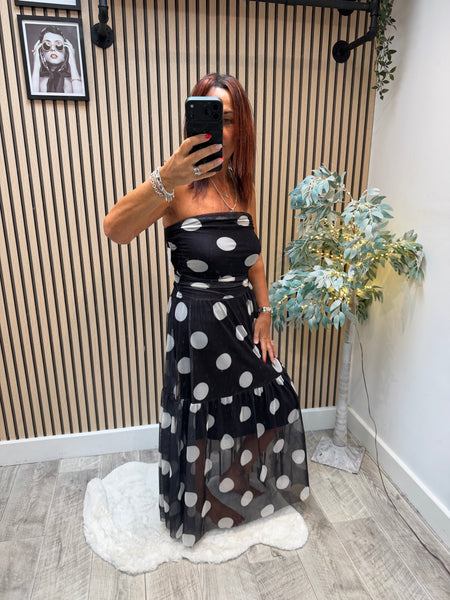 Spotty Bandeau Dress