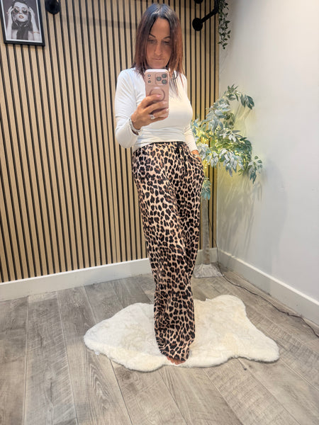 Studio Scuba Leopard wide leg palazzo trousers