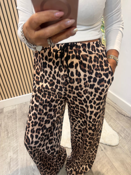 Studio Scuba Leopard wide leg palazzo trousers