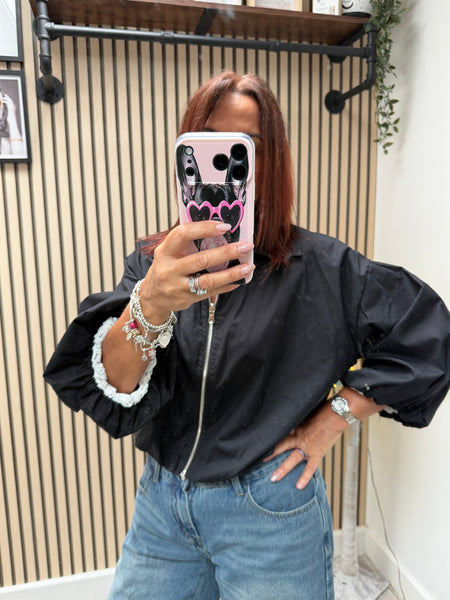 Reversible Bubble hem Bomber Jacket