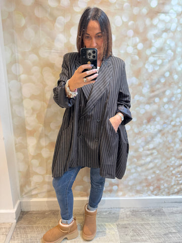 ID Oversized Pinstriped Blazer