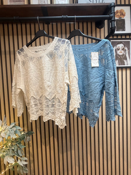 Lace / sheer panel Top