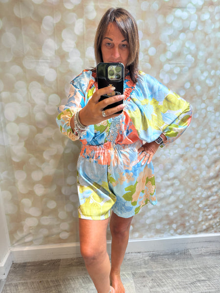 Silky Floral Playsuit