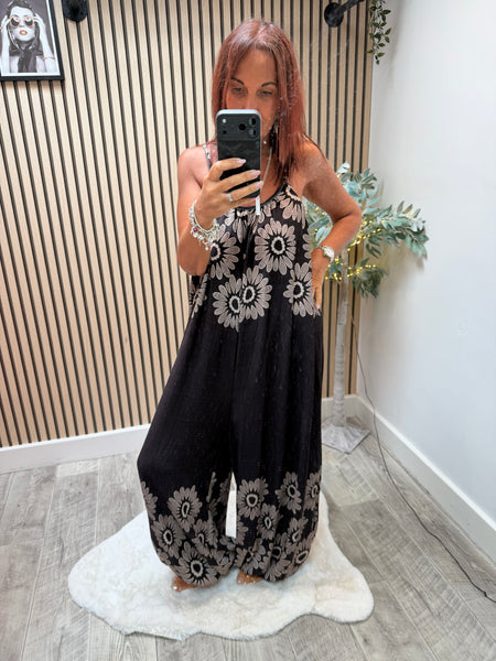 Floral Jumpsuit with Cuff hem
