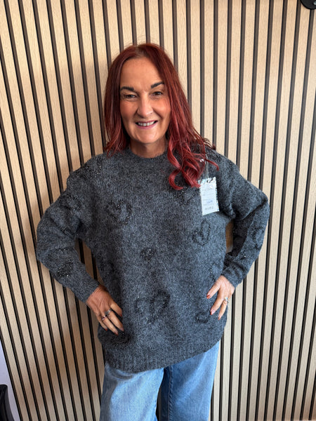 Embellished Hearts Jumper