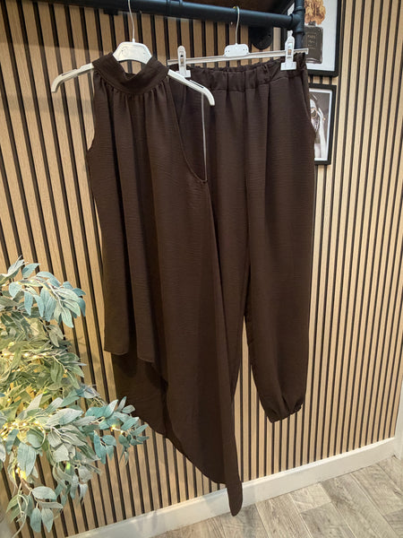 Crinkle Palazzo trousers /Halter-neck top