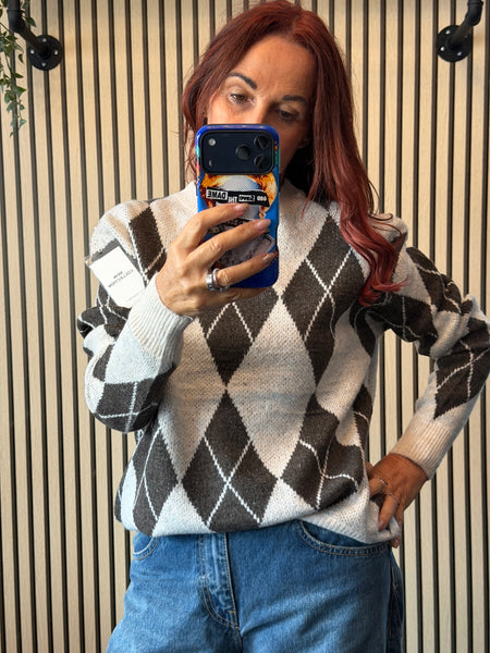 Argyle  soft knit jumper