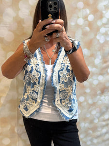 Denim Applique Waistcoat
