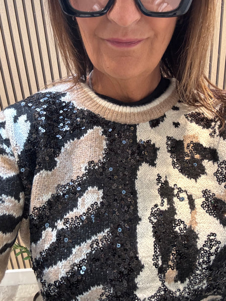 Leopard sequin Jumper