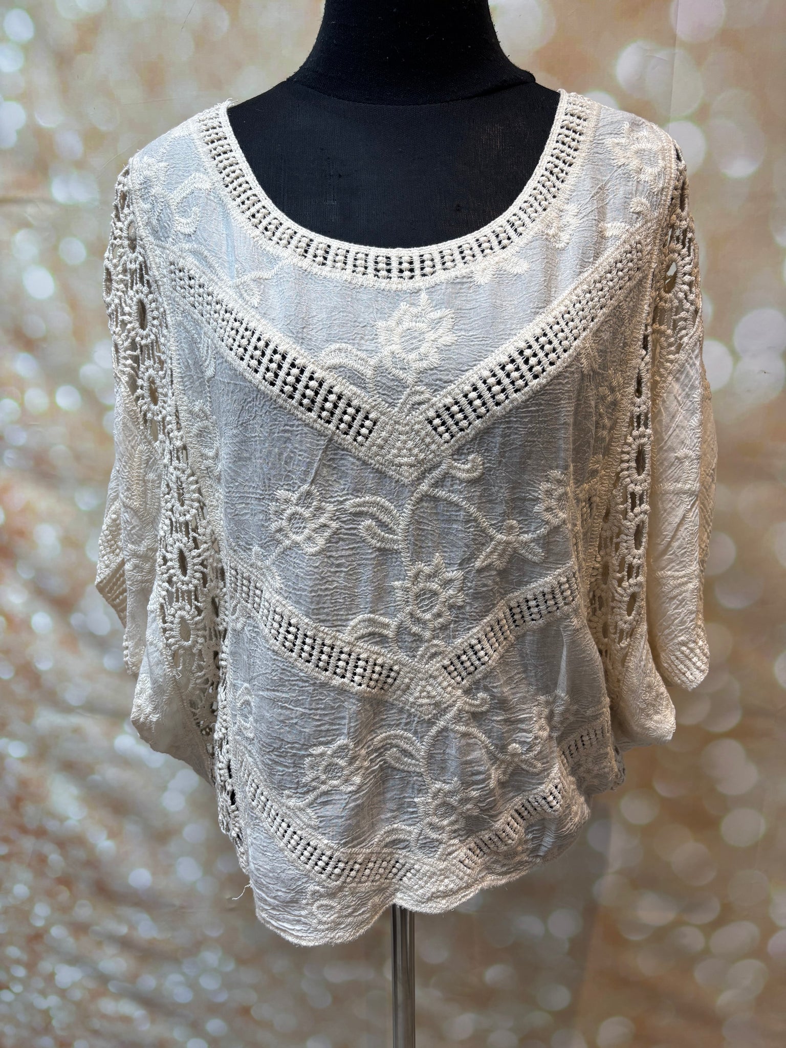 Batwing embroidered Top