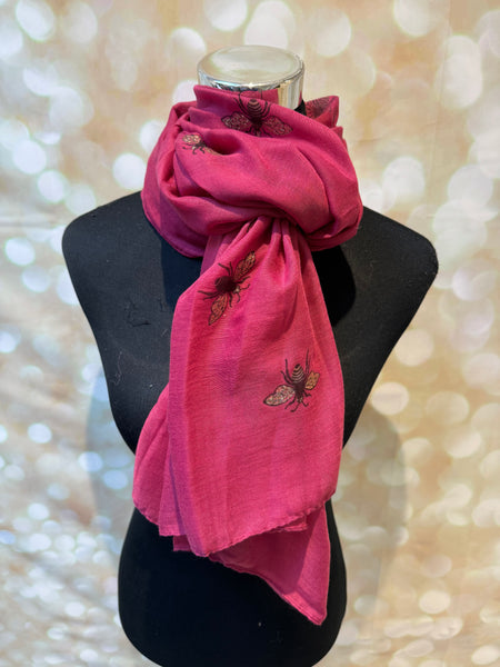 Bee print glitter scarf