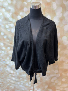 Embroidered Tie Front Top