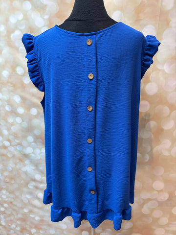 Button back shorts set
