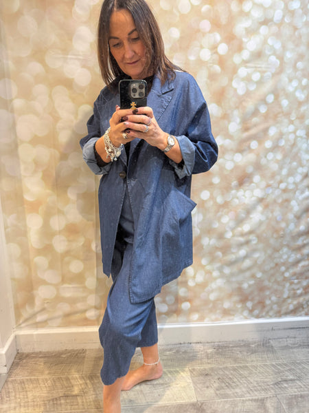 Denim 2 Piece Trouser/Blazer  Set