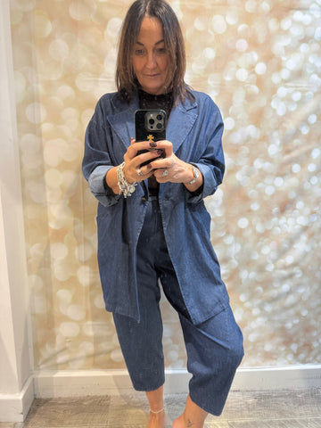 Denim 2 Piece Trouser/Blazer  Set
