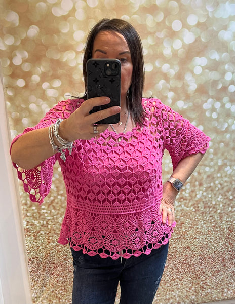 Crochet top with cami