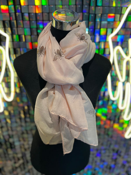 Bee print glitter scarf