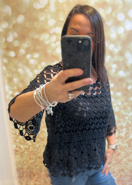 Crochet top with cami
