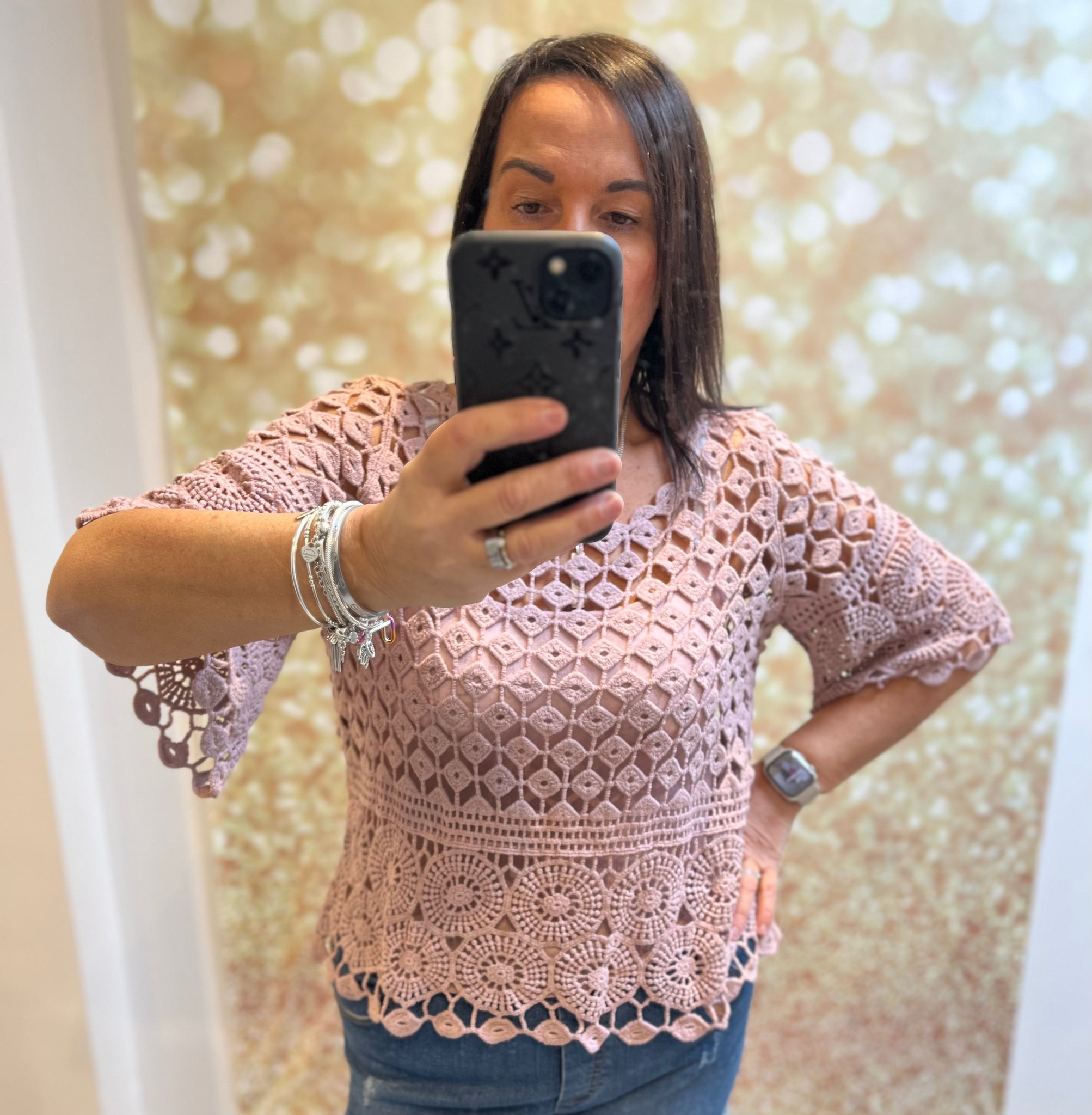 Crochet top with cami