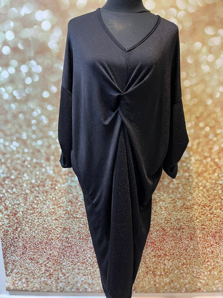 Glitter Twist Front Sparkle Dress