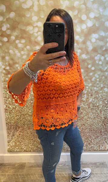 Crochet top with cami