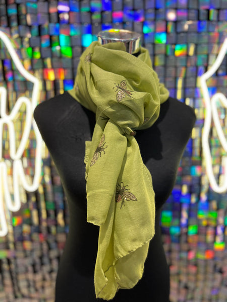 Bee print glitter scarf