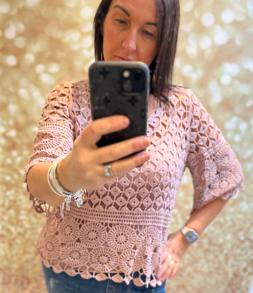 Crochet top with cami