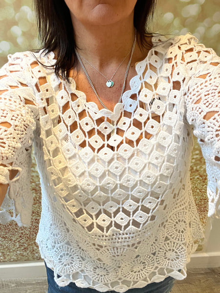 Crochet top with cami