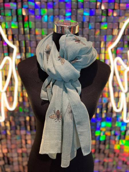 Bee print glitter scarf