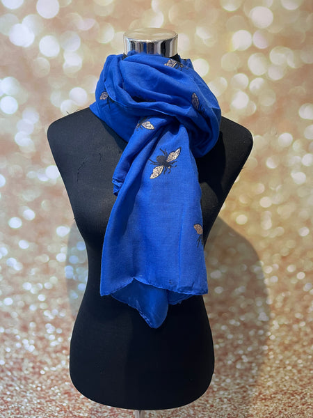 Bee print glitter scarf
