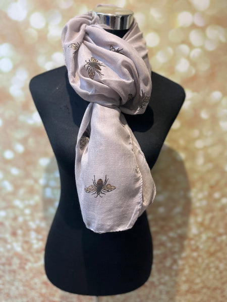 Bee print glitter scarf
