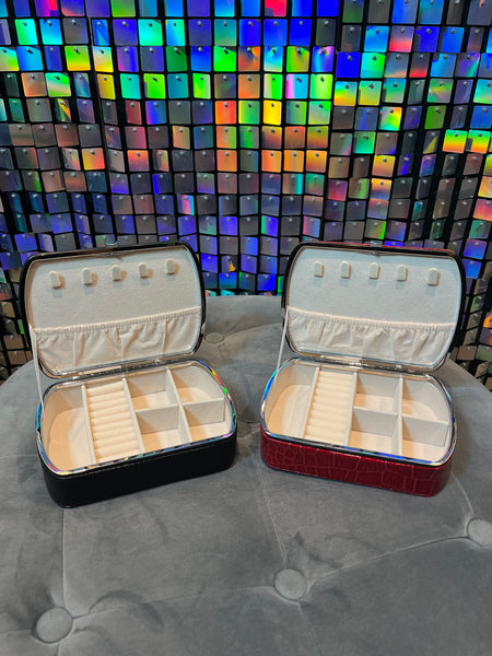 Croc Effect Jewellery Box with heart closure