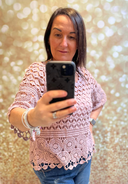 Crochet top with cami