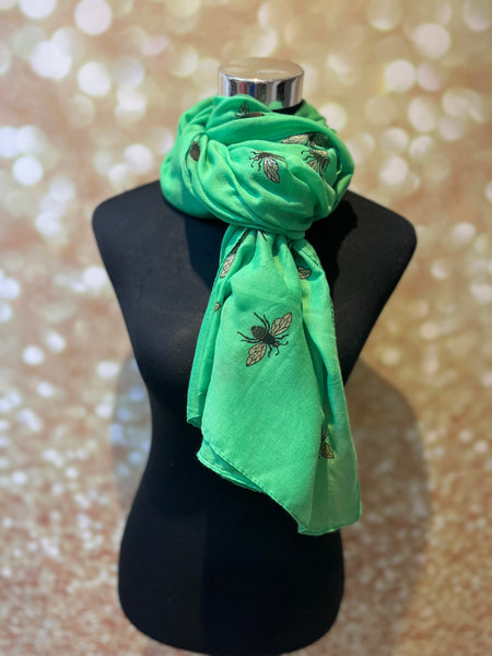 Bee print glitter scarf