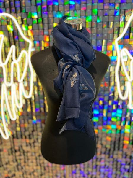 Bee print glitter scarf