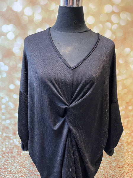 Glitter Twist Front Sparkle Dress